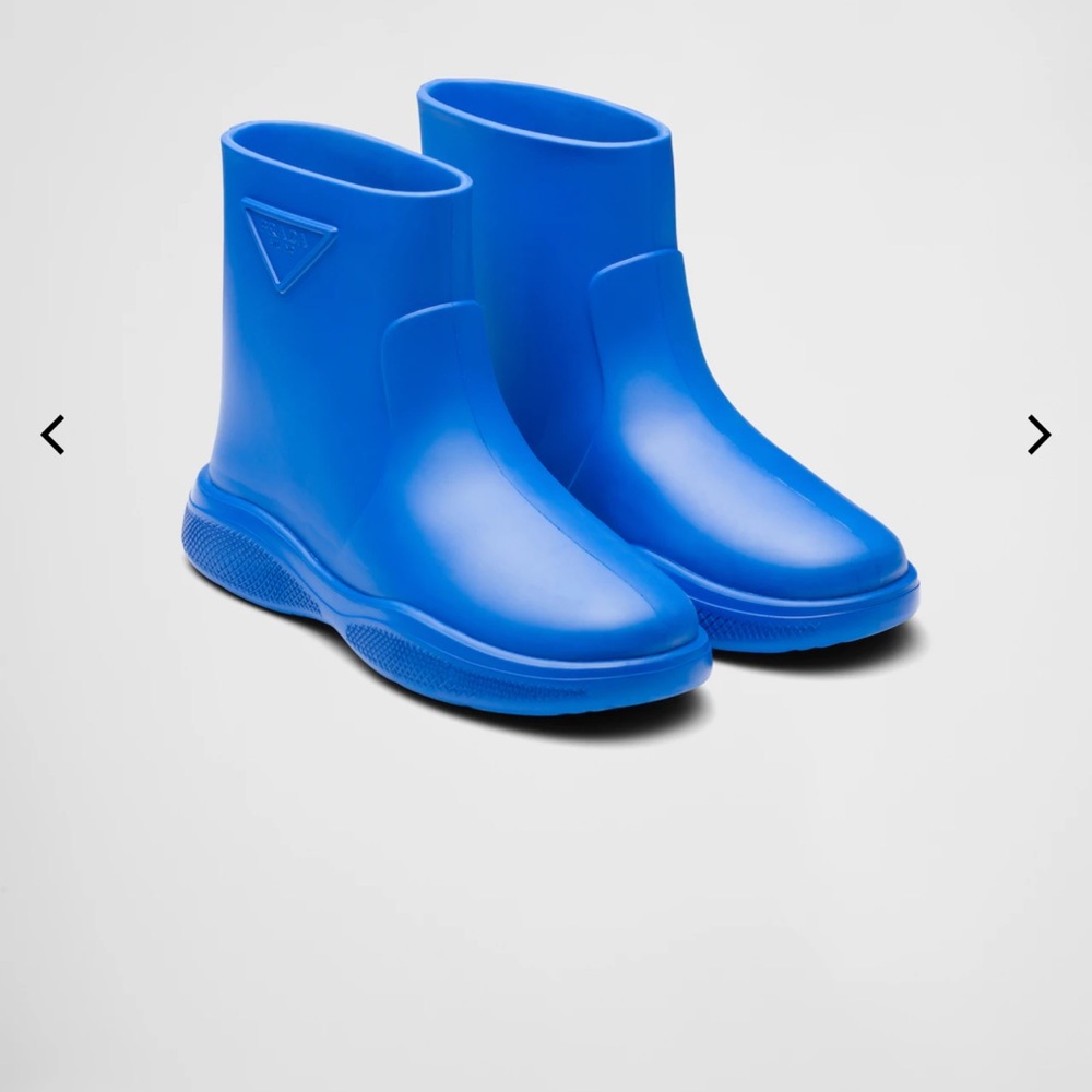 Prada Blue Rubber Boots